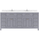 Modern Fittings Caroline Parkway 72" Double Bath Vanity with Cultured Marble Quartz Top and Round Sinks