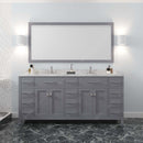 Modern Fittings Caroline Parkway 72" Double Bath Vanity with Cultured Marble Quartz Top and Round Sinks