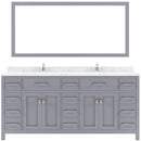 Modern Fittings Caroline Parkway 72" Double Bath Vanity with Cultured Marble Quartz Top and Round Sinks Faucets