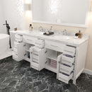 Modern Fittings Caroline Parkway 72" Double Bath Vanity with Cultured Marble Quartz Top and Round Sinks