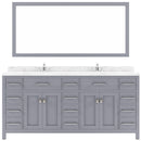 Modern Fittings Caroline Parkway 72" Double Bath Vanity with Cultured Marble Quartz Top and Square Sinks