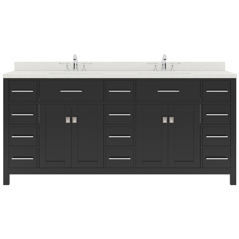 Modern Fittings Caroline Parkway 72" Double Bath Vanity with Quartz Top and Round Sinks