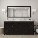 Modern Fittings Caroline Parkway 72" Double Bath Vanity with Quartz Top and Round Sinks Faucets