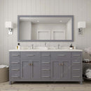 Modern Fittings Caroline Parkway 72" Double Bath Vanity with Quartz Top and Round Sinks