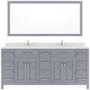 Modern Fittings Caroline Parkway 72" Double Bath Vanity with Quartz Top and Round Sinks Faucets