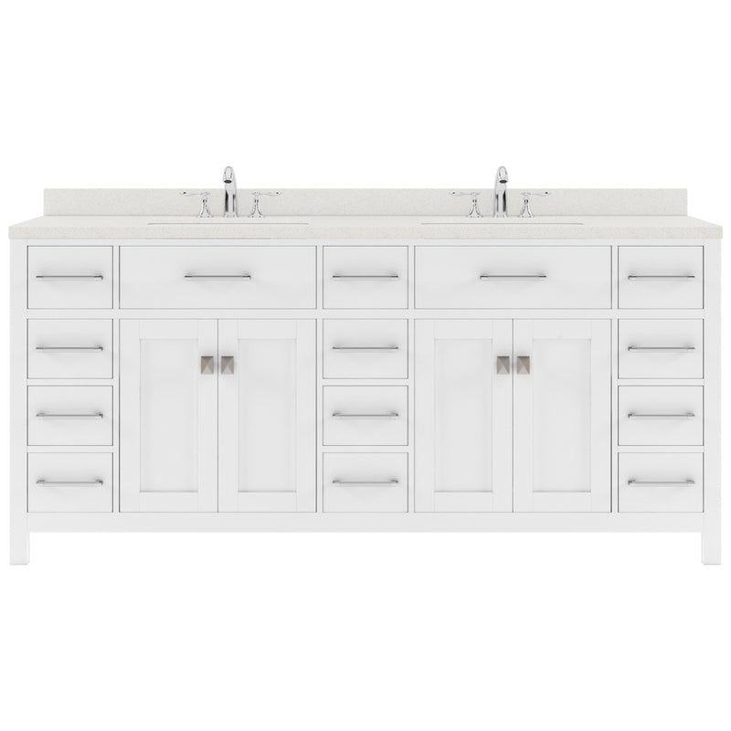 Modern Fittings Caroline Parkway 72" Double Bath Vanity with Quartz Top and Round Sinks