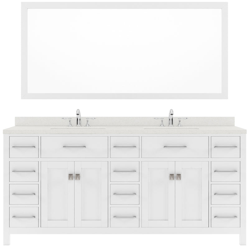 Modern Fittings Caroline Parkway 72" Double Bath Vanity with Quartz Top and Round Sinks