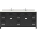 Modern Fittings Caroline Parkway 72" Double Bath Vanity with Quartz Top and Square Sinks