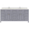 Modern Fittings Caroline Parkway 72" Double Bath Vanity with Quartz Top and Square Sinks