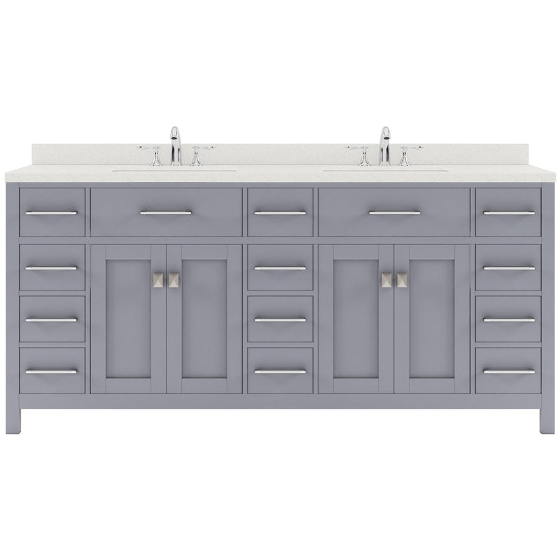 Modern Fittings Caroline Parkway 72" Double Bath Vanity with Quartz Top and Square Sinks