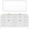 Modern Fittings Caroline Parkway 72" Double Bath Vanity with Quartz Top and Square Sinks