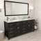 Modern Fittings Caroline Parkway 72" Double Bath Vanity with Marble Top and Round Sinks