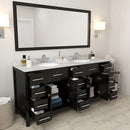 Modern Fittings Caroline Parkway 72" Double Bath Vanity with Marble Top and Round Sinks Faucets