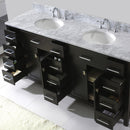 Modern Fittings Caroline Parkway 72" Double Bath Vanity with Marble Top and Round Sinks