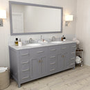 Modern Fittings Caroline Parkway 72" Double Bath Vanity with Marble Top and Round Sinks