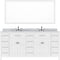 Modern Fittings Caroline Parkway 72" Double Bath Vanity with Marble Top and Round Sinks Faucets