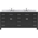 Modern Fittings Caroline Parkway 72" Double Bath Vanity with Marble Top and Square Sinks