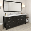 Modern Fittings Caroline Parkway 72" Double Bath Vanity with Marble Top and Square Sinks Faucets