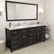 Modern Fittings Caroline Parkway 72" Double Bath Vanity with Marble Top and Square Sinks Faucets