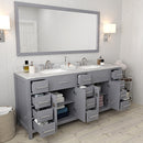 Modern Fittings Caroline Parkway 72" Double Bath Vanity with Marble Top and Square Sinks