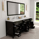 Modern Fittings Caroline Parkway 78" Double Bath Vanity with Calacatta Quartz Top and Round Sinks