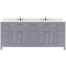 Modern Fittings Caroline Parkway 78" Double Bath Vanity with Calacatta Quartz Top and Round Sinks