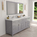 Modern Fittings Caroline Parkway 78" Double Bath Vanity with Calacatta Quartz Top and Round Sinks