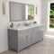 Modern Fittings Caroline Parkway 78" Double Bath Vanity with Calacatta Quartz Top and Round Sinks Faucets