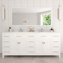 Modern Fittings Caroline Parkway 78" Double Bath Vanity with Calacatta Quartz Top and Round Sinks