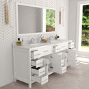 Modern Fittings Caroline Parkway 78" Double Bath Vanity with Calacatta Quartz Top and Round Sinks