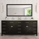 Modern Fittings Caroline Parkway 78" Double Bath Vanity with Calacatta Quartz Top and Square Sinks Faucets