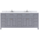 Modern Fittings Caroline Parkway 78" Double Bath Vanity with Calacatta Quartz Top and Square Sinks