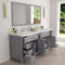 Modern Fittings Caroline Parkway 78" Double Bath Vanity with Calacatta Quartz Top and Square Sinks