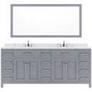 Modern Fittings Caroline Parkway 78" Double Bath Vanity with Calacatta Quartz Top and Square Sinks