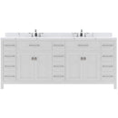 Modern Fittings Caroline Parkway 78" Double Bath Vanity with Calacatta Quartz Top and Square Sinks