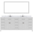 Modern Fittings Caroline Parkway 78" Double Bath Vanity with Calacatta Quartz Top and Square Sinks