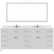 Modern Fittings Caroline Parkway 78" Double Bath Vanity with Calacatta Quartz Top and Square Sinks