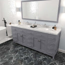 Modern Fittings Caroline Parkway 78" Double Bath Vanity with Cultured Marble Quartz Top and Round Sinks