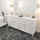 Modern Fittings Caroline Parkway 78" Double Bath Vanity with Cultured Marble Quartz Top and Round Sinks