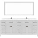 Modern Fittings Caroline Parkway 78" Double Bath Vanity with Cultured Marble Quartz Top and Round Sinks Faucets