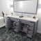 Modern Fittings Caroline Parkway 78" Double Bath Vanity with Cultured Marble Quartz Top and Square Sinks