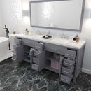 Modern Fittings Caroline Parkway 78" Double Bath Vanity with Cultured Marble Quartz Top and Square Sinks Faucets