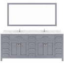 Modern Fittings Caroline Parkway 78" Double Bath Vanity with Cultured Marble Quartz Top and Square Sinks Faucets