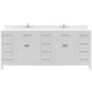 Modern Fittings Caroline Parkway 78" Double Bath Vanity with Cultured Marble Quartz Top and Square Sinks