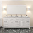 Modern Fittings Caroline Parkway 78" Double Bath Vanity with Cultured Marble Quartz Top and Square Sinks