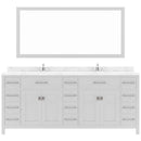 Modern Fittings Caroline Parkway 78" Double Bath Vanity with Cultured Marble Quartz Top and Square Sinks Faucets