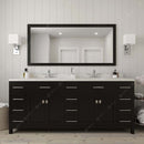 Modern Fittings Caroline Parkway 78" Double Bath Vanity with Quartz Top and Round Sinks