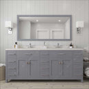 Modern Fittings Caroline Parkway 78" Double Bath Vanity with Quartz Top and Round Sinks