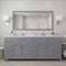 Modern Fittings Caroline Parkway 78" Double Bath Vanity with Quartz Top and Round Sinks