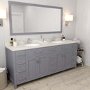 Modern Fittings Caroline Parkway 78" Double Bath Vanity with Quartz Top and Round Sinks